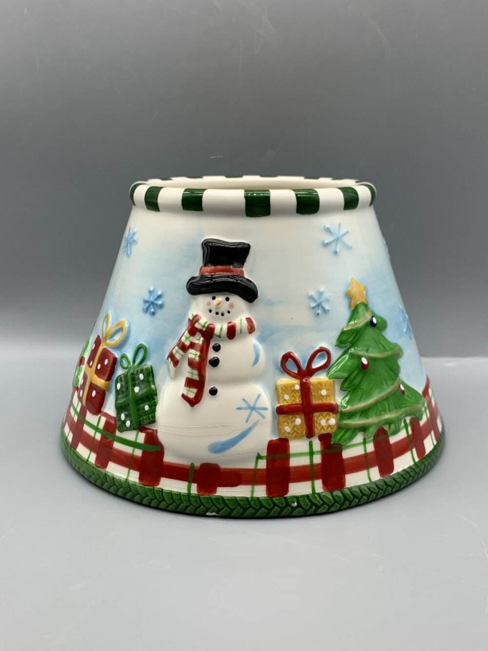 Yankee Candle Shade Large Candle Topper with Snowman Christmas Design